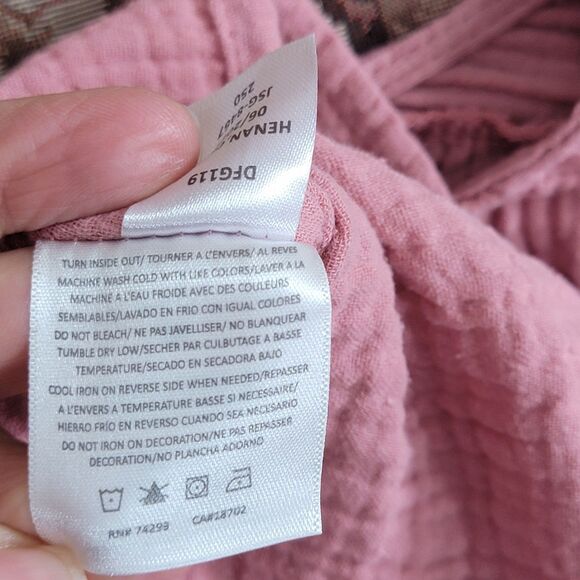 Jessica Simpson Dress Girls M Dusty Rose Boho Long Embroidered Balloon Sleeves - Picture 12 of 13